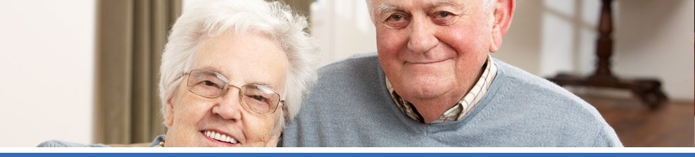 Older couple smiling at Sambursky Eye and Esthetics